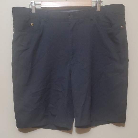 Haggar Black Flat Front Shorts Tailored Mens Size 40 Golf 100% Polyester - Picture 1 of 7